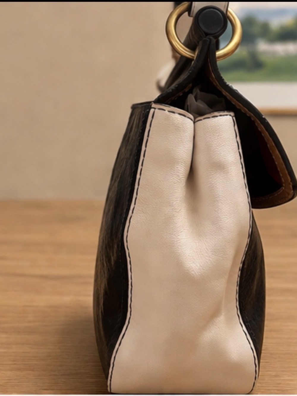 Coach Legacy 70th Anniversary Willis Colorblock Navy & Ivory Turnlock Satchel - Picture 7 of 10